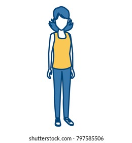 Young woman student cartoon