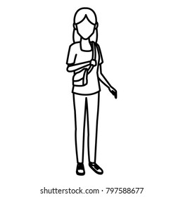 Young woman student cartoon