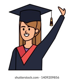 young woman student graduated celebrating