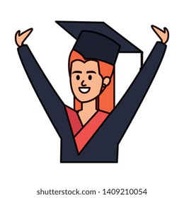 young woman student graduated celebrating