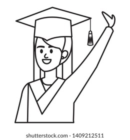 young woman student graduated celebrating