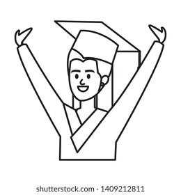 young woman student graduated celebrating
