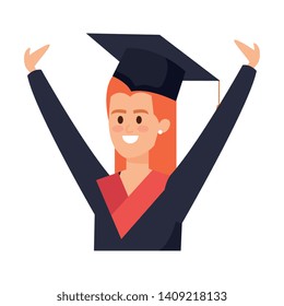 young woman student graduated celebrating