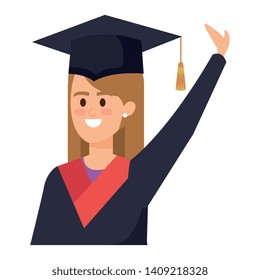 young woman student graduated celebrating