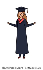 young woman student graduated celebrating