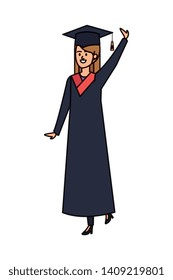young woman student graduated celebrating