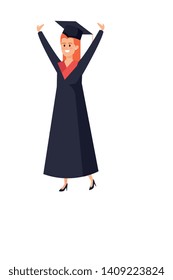 young woman student graduated celebrating