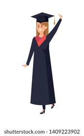 young woman student graduated celebrating