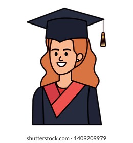 young woman student graduated character