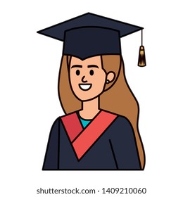 young woman student graduated character