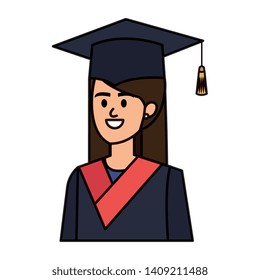 young woman student graduated character