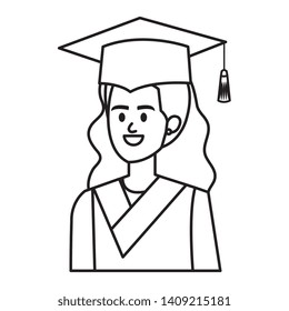 young woman student graduated character