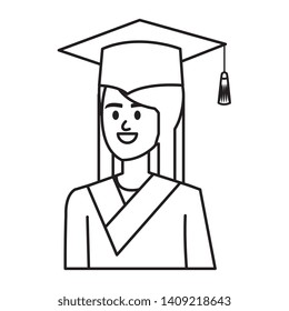 young woman student graduated character