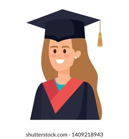 young woman student graduated character