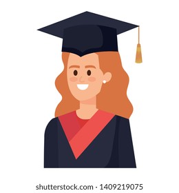 young woman student graduated character