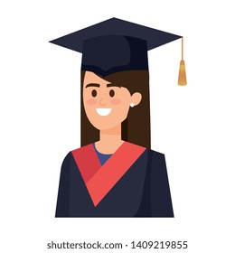 young woman student graduated character