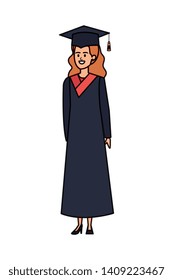 young woman student graduated character