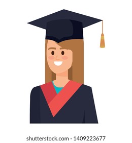 young woman student graduated character