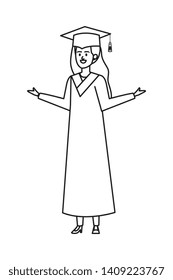 young woman student graduated character