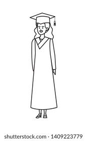 young woman student graduated character