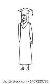 young woman student graduated character