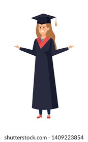 young woman student graduated character