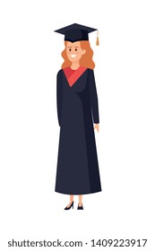young woman student graduated character