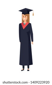 young woman student graduated character