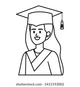 young woman student graduated character