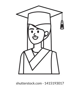 young woman student graduated character