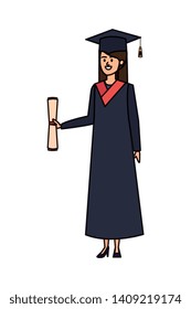 young woman student graduated with diploma