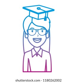young woman student with hat graduation