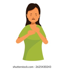 Young woman suffering from chest pain, possible heart attack or other health problem