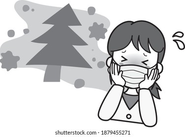 Young woman suffering from hay fever