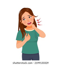 young woman suffering from neck pain 