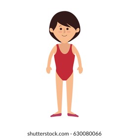 young woman with summer clothes avatar character
