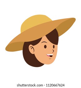 Young woman with sun hat