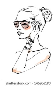 The young woman in sunglasses