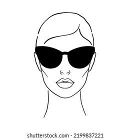 Young Woman Sunglasses On White Background Stock Vector (Royalty Free ...