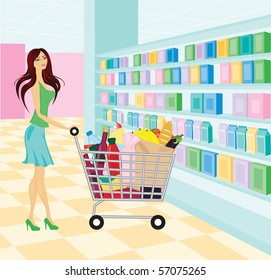 Young woman in the supermarket
