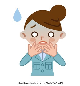 Young woman is surprised of failure