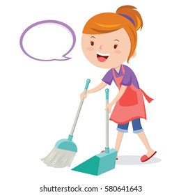 Girl Sweeping Images Stock Photos Vectors Shutterstock