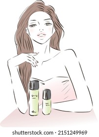 young woman take care for her skin