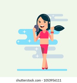young woman taking selfie