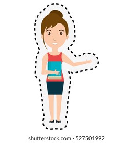 young woman teacher character