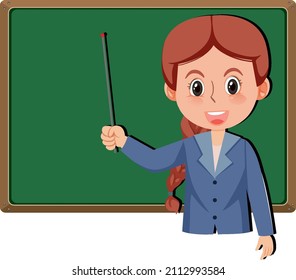 Young Woman Teacher Teaching Cartoon Character Stock Vector (Royalty ...