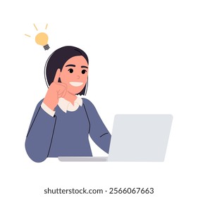 A young woman thinking of creative idea