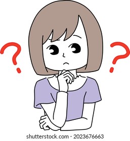Young woman with a troubled face