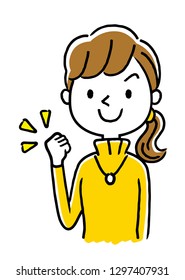 A young woman in a turtleneck: motivated