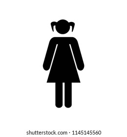 Young woman with two ponytails icon vector icon. Simple element illustration. Young woman with two ponytails symbol design. Can be used for web and mobile.